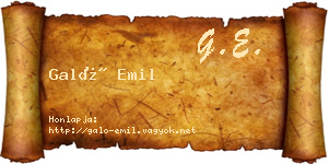 Galó Emil névjegykártya