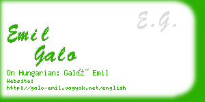 emil galo business card